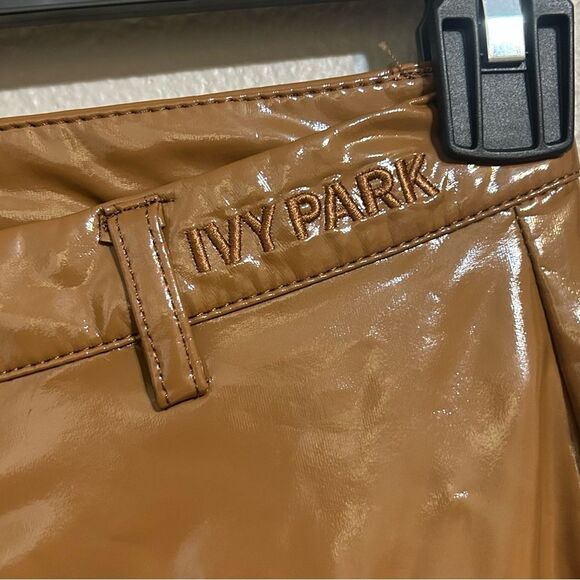 Adidas x Ivy Park brown embroidered latex pants women’s size small - Picture 7 of 10